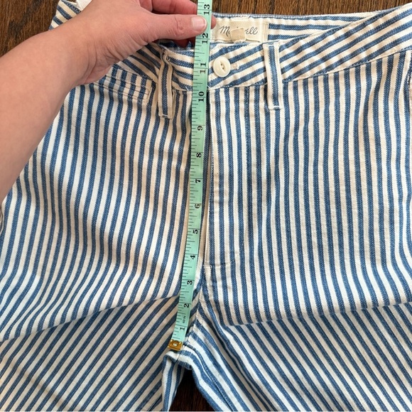 Madewell Emmett Wide-Leg Crop Pants in Herringbone Railroad Stripe size 27 1608 - Picture 7 of 11